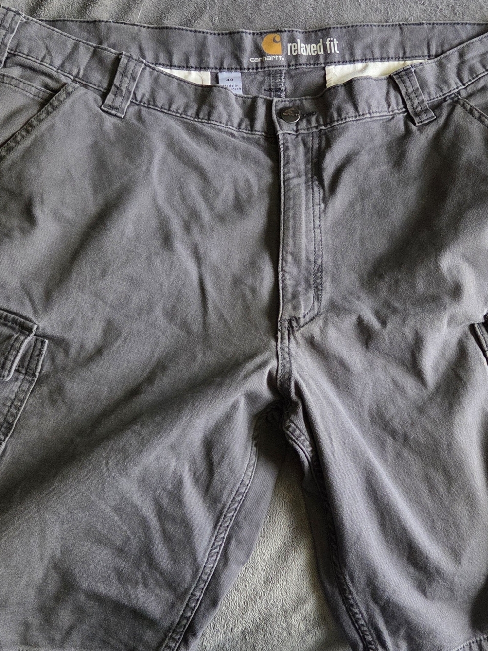Carhartt Men's Relaxed Fit Dark Gray Cargo Pants